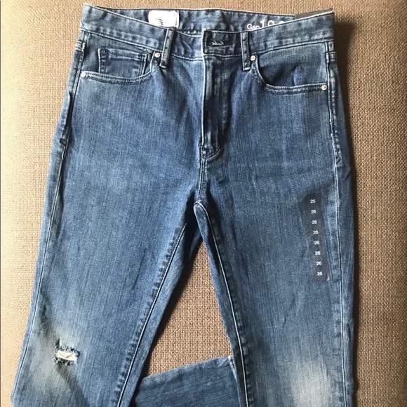 Gap 1969 Skinny High Rise Blue Denim Jeans Size 26 - Picture 5 of 6